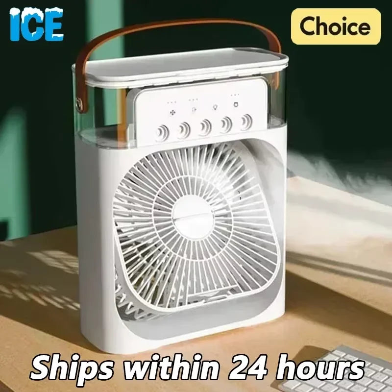 Portable 3 In 1 Fan AIr Conditioner Household Small Air Cooler LED Night Lights Humidifier Air Adjustment Home Fans Dropshipping