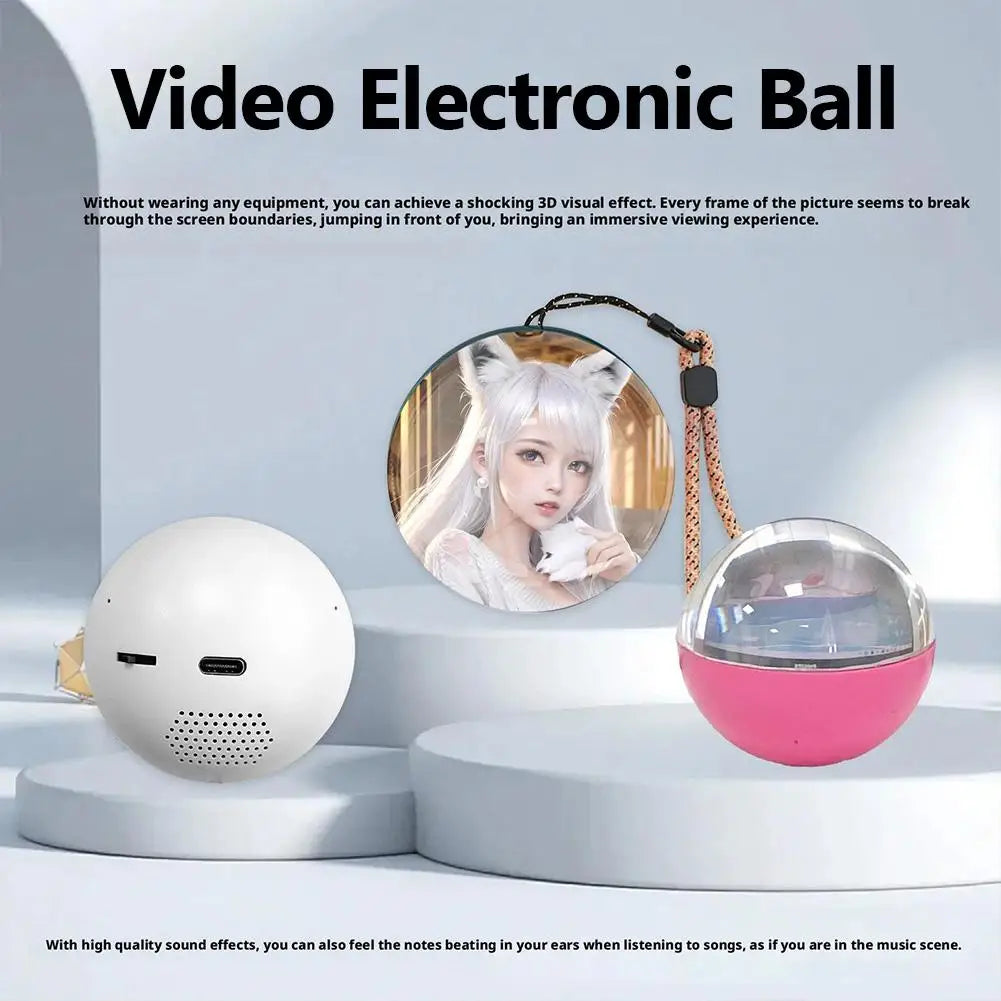 Memo orb 3D Crystal Ball Video Player Customized LED Memory Gift Ball with Electronic Audio Display Rotating Photo Video Showcase