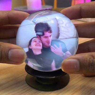Memo orb 3D Crystal Ball Video Player Customized LED Memory Gift Ball with Electronic Audio Display Rotating Photo Video Showcase