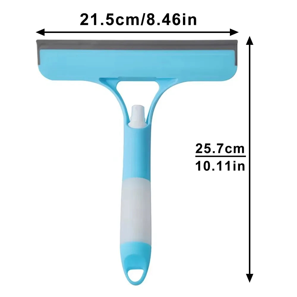 3 in 1 Car Glass Cleaning Wiper Microfiber Scrub with Spray Bottle Spray Type Cleaning Brush Squeegee 3 in 1 Function